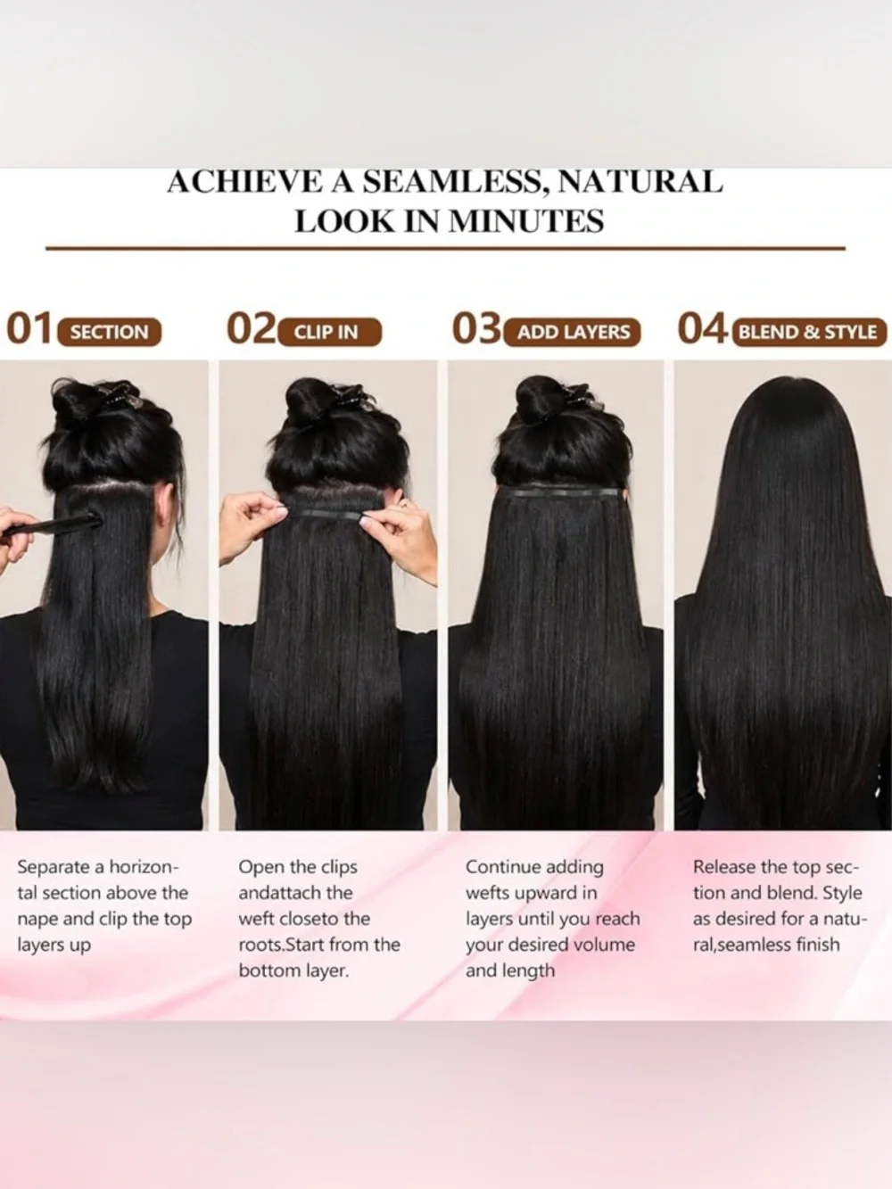 Ombre Brown Caramel Blonde Balayage Human Hair 20 Inch Clip In Hair Extensions